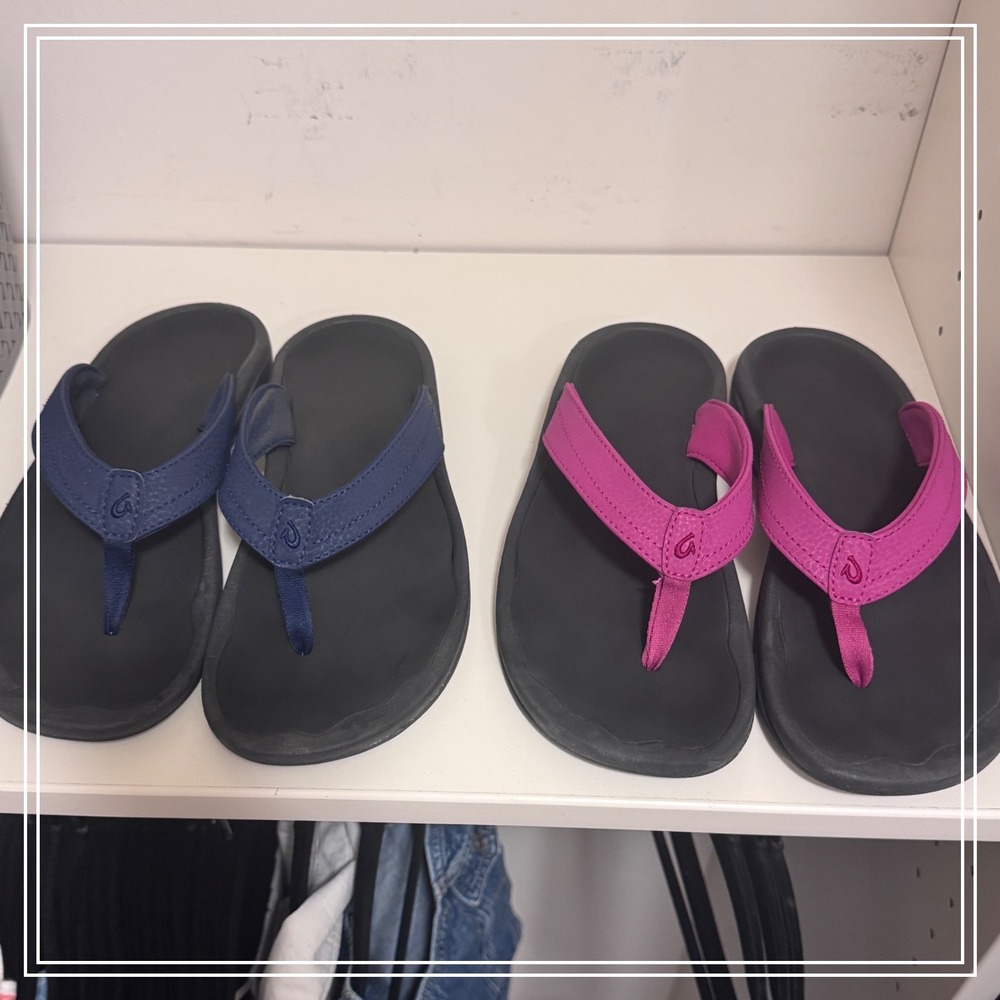Olukai Ohana Womens Flip Flop Sandals Bundle Navy Blue Fuchsia Pink Size 8 US 38